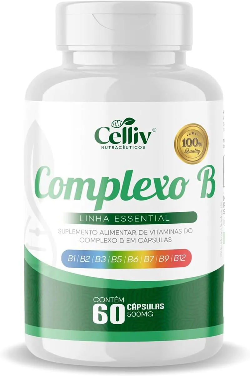 COMPLEXO B (B1, B2, B3, B5, B6, B7, B9, B12) 60 CAPS DE 500MG CELLIV ...