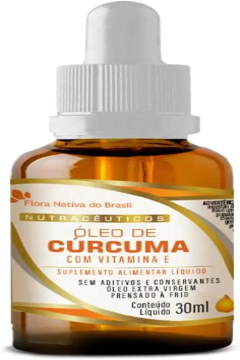 ÓLEO DE CúRCUMA COM VITAMINA E EM GOTAS 30ML FLORA NATIVA DO BRASIL