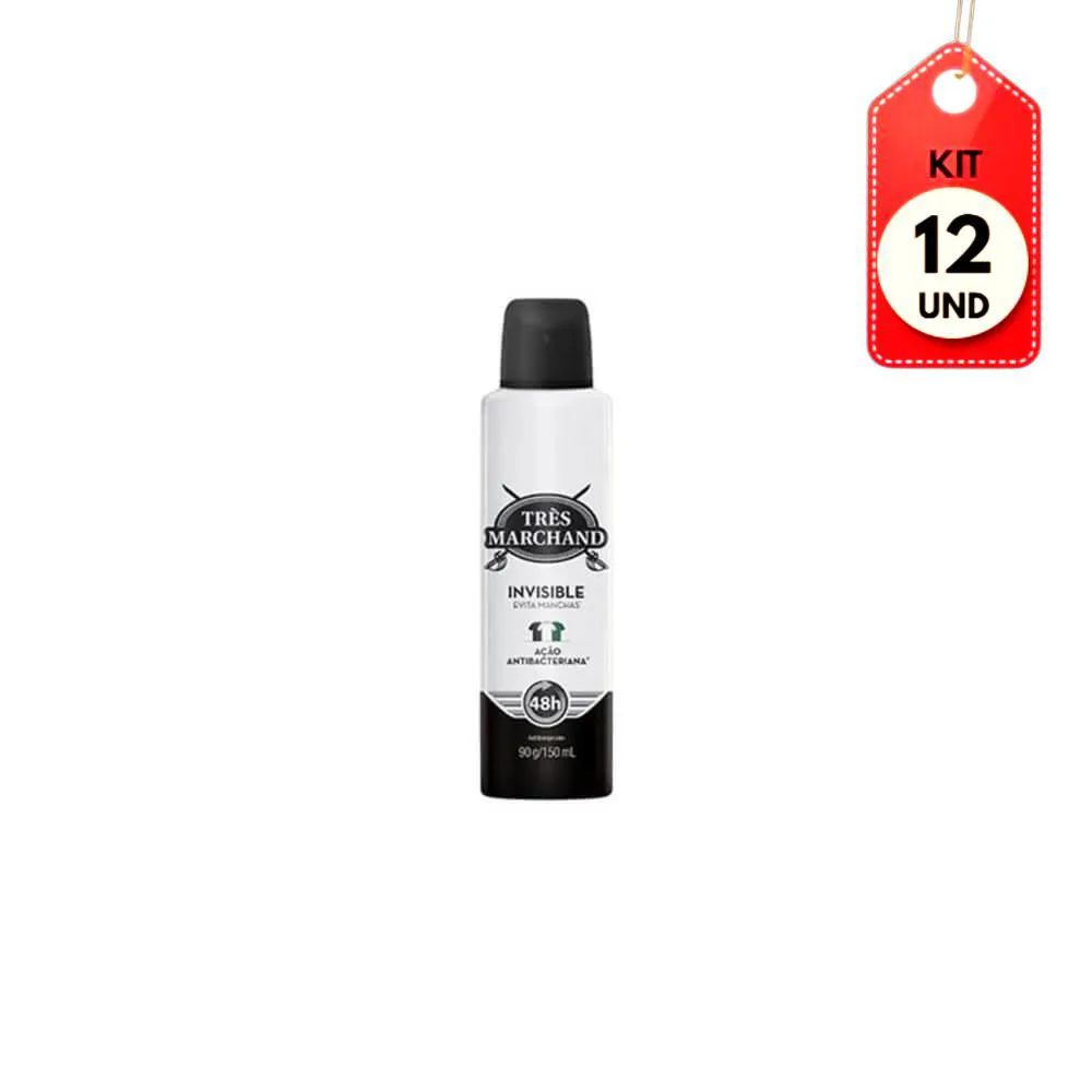 KIT C/12 TRÈS MARCHAND INVISIBLE DESODORANTE ANTITRANSPIRANTE 150ML