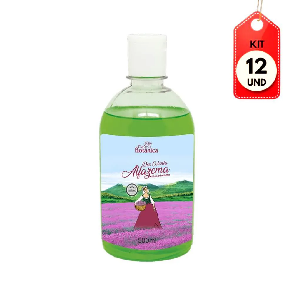 Kit Seiva de Alfazema Cia Botânica Deo Colônia 500ml - Desodorante Colônia Unissex 12 unidades
