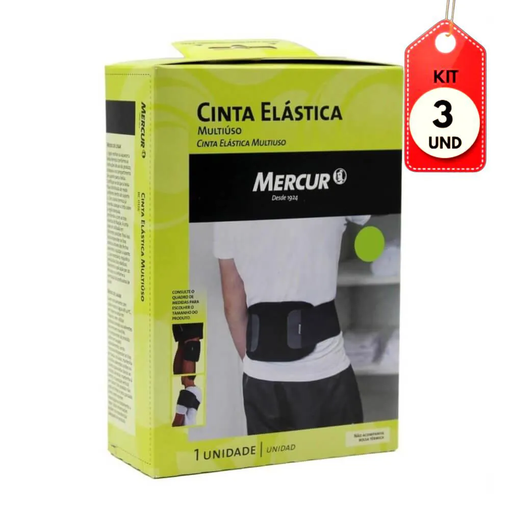 KIT C/03 MERCUR 1163 CINTA ELáSTICA MULTIUSO PRETA P/M