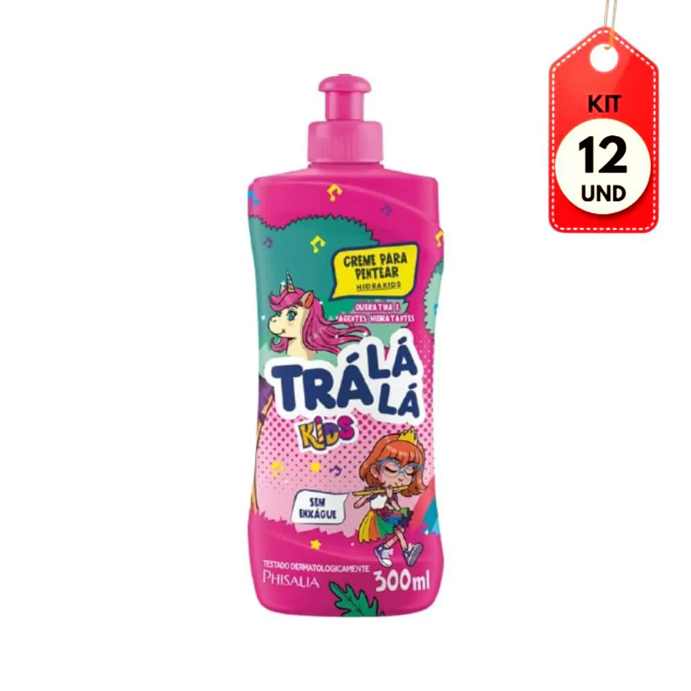 KIT C/12 TRALáLá HIDRAKIDS CREME P/ PENTEAR 300ML
