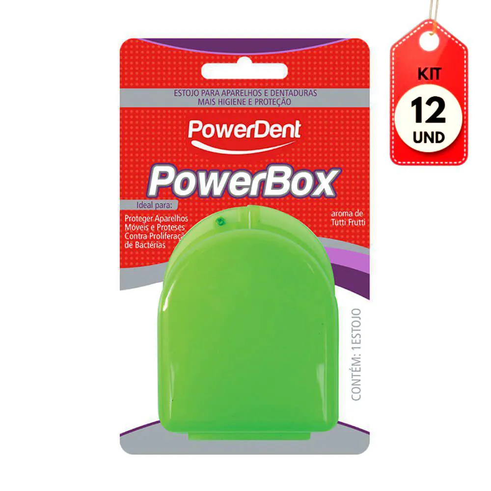 KIT C/12 POWERDENT 1115 ESTOJO P/ DENTADURA/ APARELHO