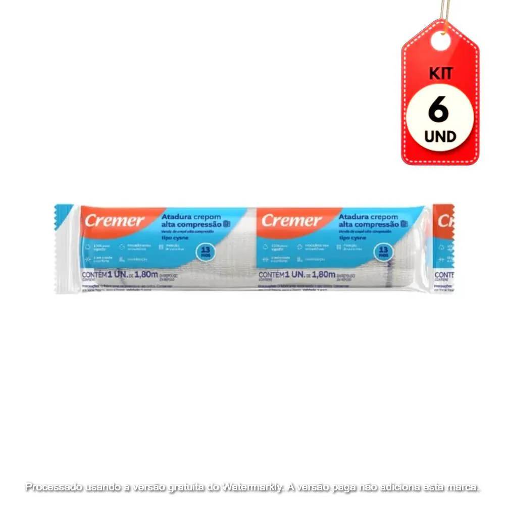 KIT C/06 CREMER CYSNE ATADURA CREPE 15CMX1,80M