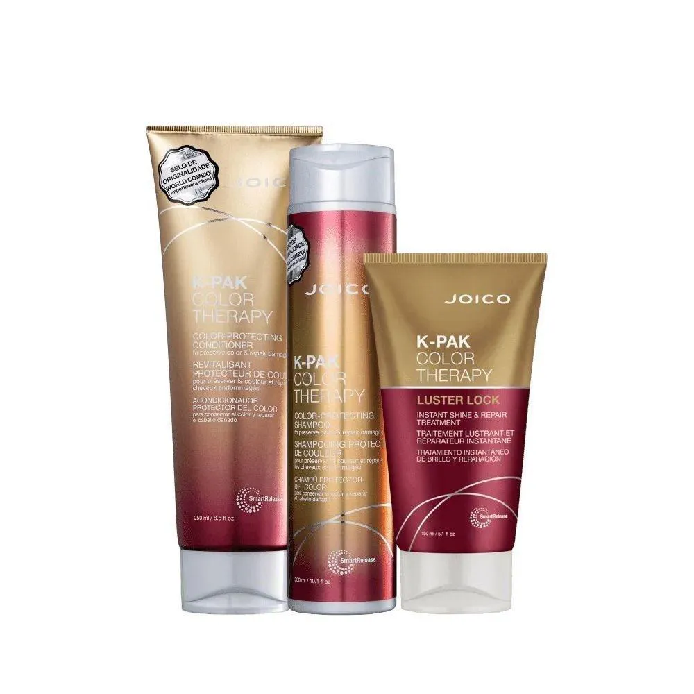 JOICO K-PAK COLOR THERAPY SMART RELEASE SHAMPOO + CONDICIONADOR 250ML + MÁSCARA 150ML