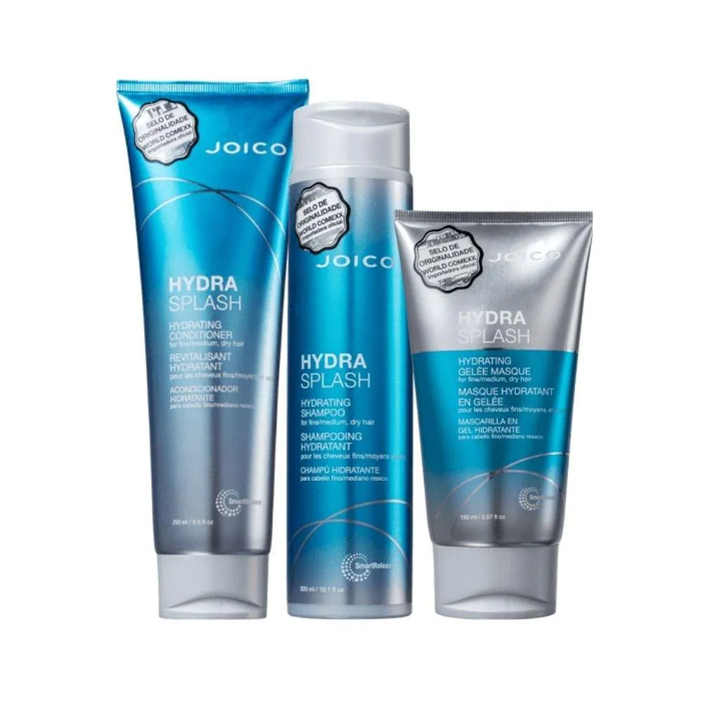 JOICO HYDRA SPLASH SMART RELEASE SHAMPOO + CONDICIONADOR + MÁSCARA