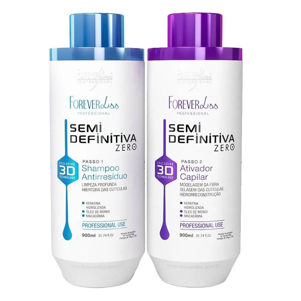 FOREVER LISS SEMI DEFINITIVA ZERO KIT ESCOVA 2 X 900ML