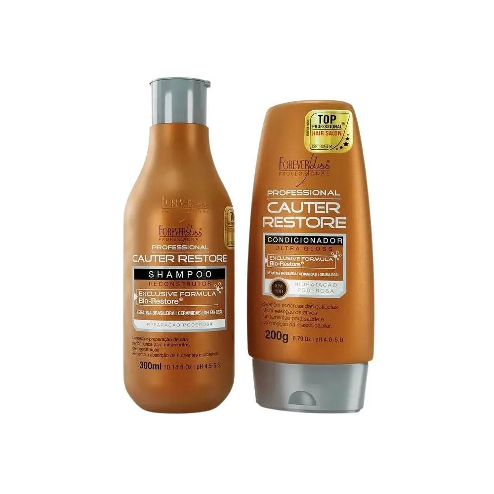 FOREVER LISS CAUTER RESTORE SHAMPOO + CONDICIONADOR