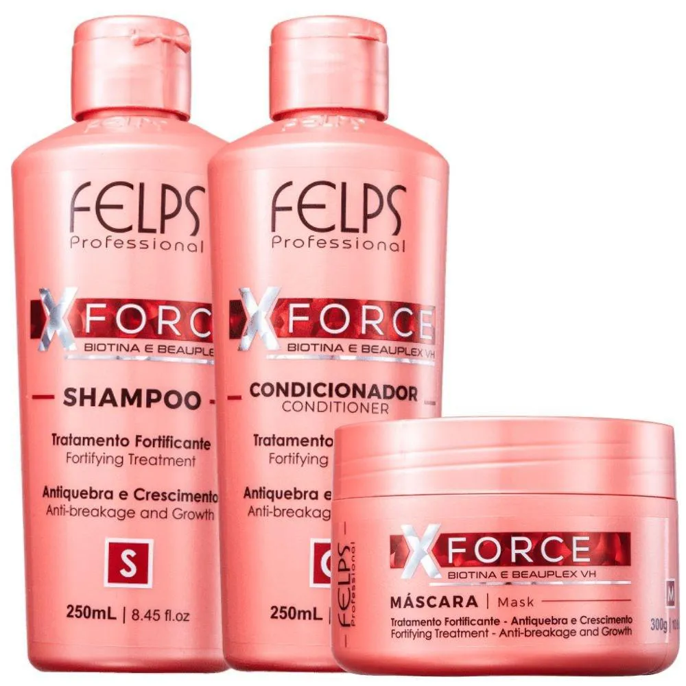 FELPS PROFISSIONAL XFORCE SHAMPOO 250ML + CONDICIONADOR 250ML + MÁSCARA 300G