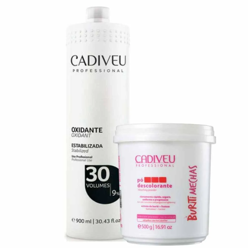CADIVEU BURITI MECHAS PÃ³ DESCOLORANTE 500G + OX 30 VOLUME 900ML