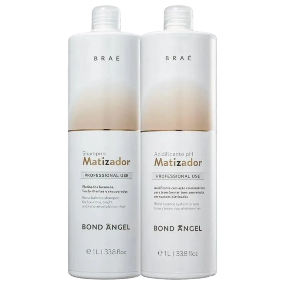 BRAÉ BOND ANGEL - SHAMPOO MATIZADOR 1000ML + ACIDIFICANTE 1000ML