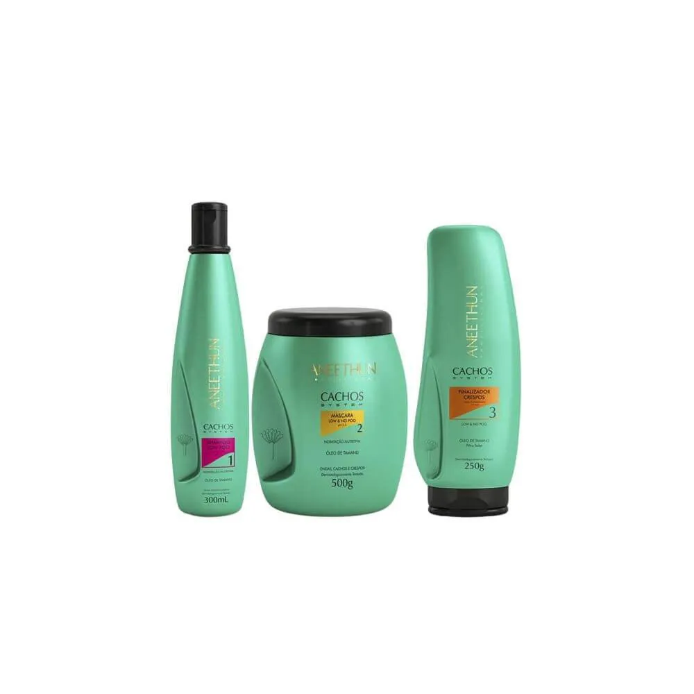 ANEETHUN CACHOS SHAMPOO 250G + MÁSCARA 500G + FINALIZADOR CRESPOS 250G