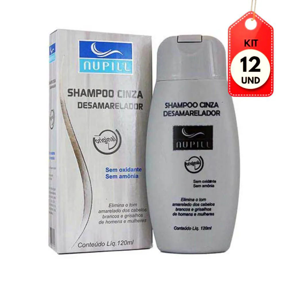KIT C/12 NUPILL SHAMPOO CINZA DESAMARELADOR 120ML