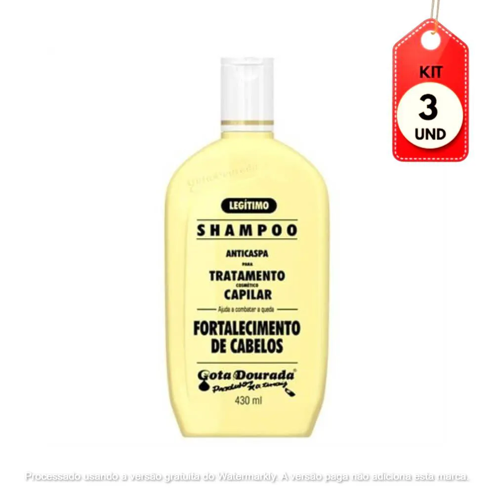KIT C/03 GOTA DOURADA TRADICIONAL SHAMPOO 430ML