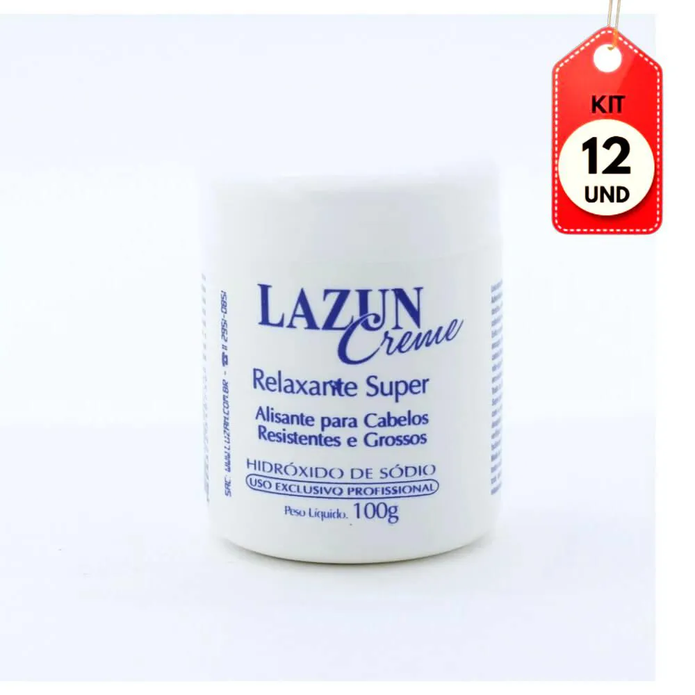 KIT C/12 LAZUN CREME ALISANTE E RELAXANTE SUPER 100G