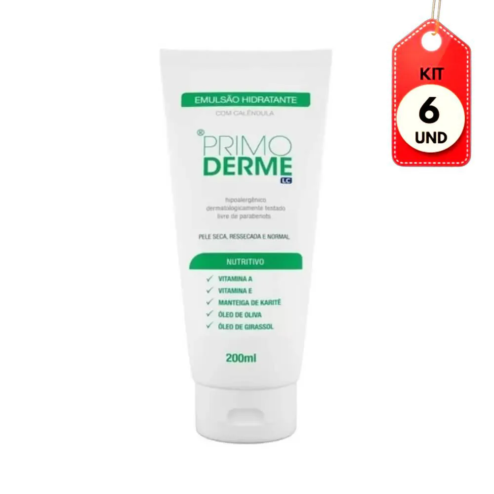 KIT C/06 PRIMODERME EMULSãO HIDRATANTE 200ML