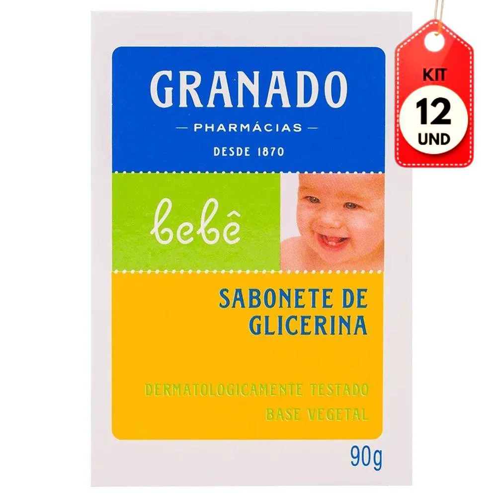 KIT C/12 GRANADO BEBê SABONETE 90G