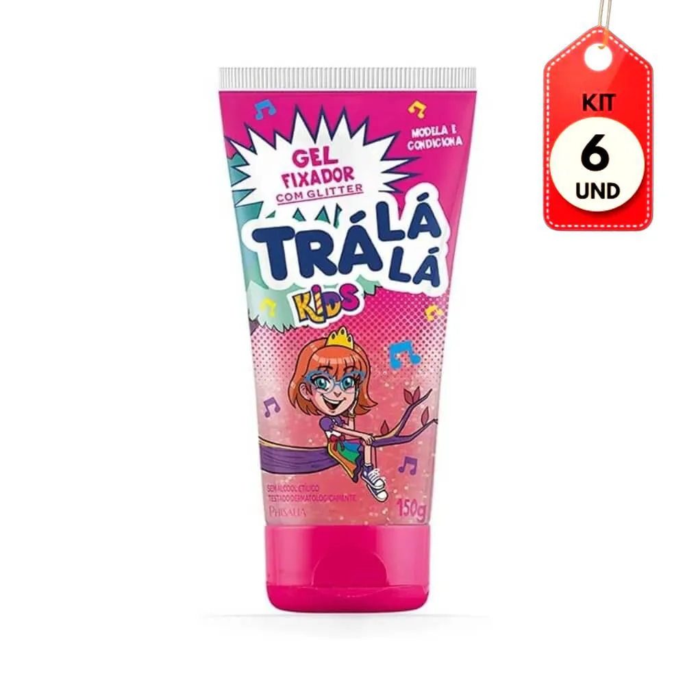 KIT C/06 TRALáLá KIDS GEL C/ GLITTER 150G