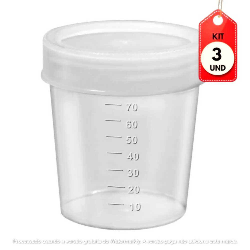 KIT C/03 J. PROLAB COLETOR UNIVERSAL 80ML NãO ESTéRIL