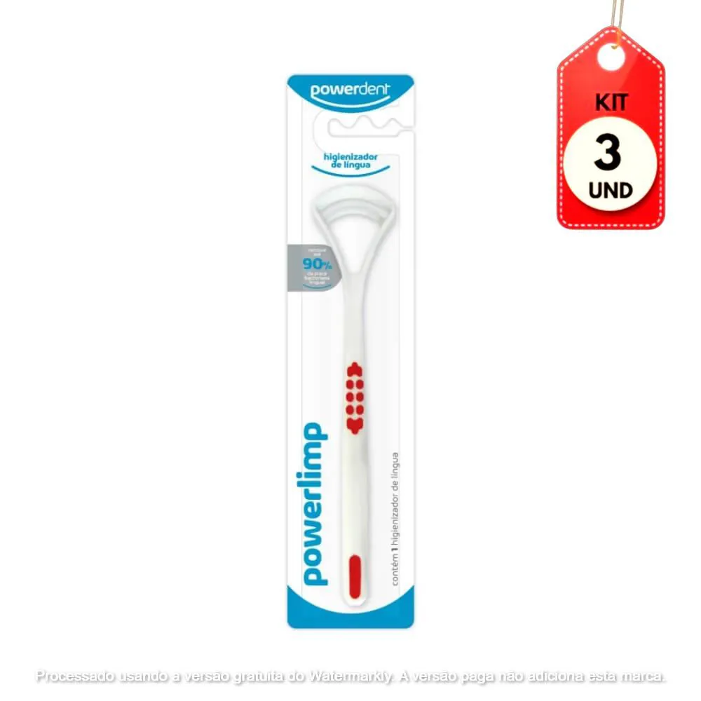 KIT C/03 POWERDENT 1123 HIGIENIZADOR DE LíNGUA