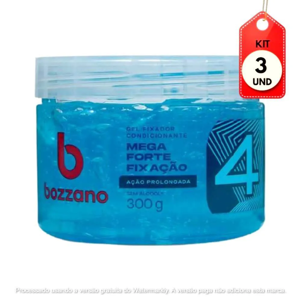 KIT C/03 BOZZANO GEL FIXADOR AZUL 300G