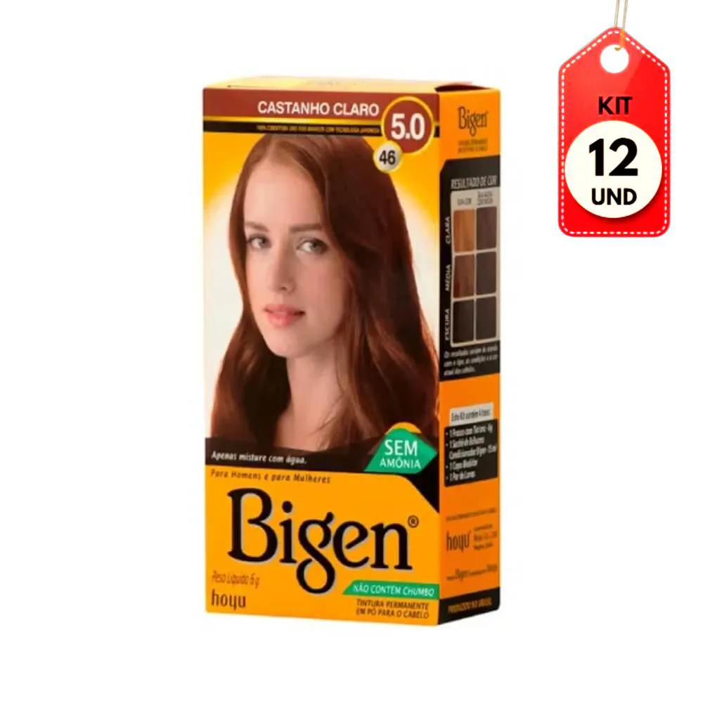 KIT C/12 BIGEN TINTA 4.6 CASTANHO CLARO
