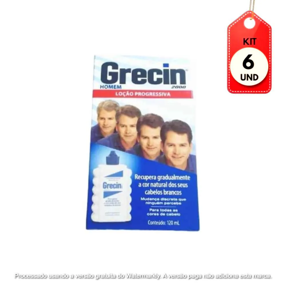 KIT C/06 GRECIN 2000 HOMEM LOçãO PROGRESSIVA 120ML