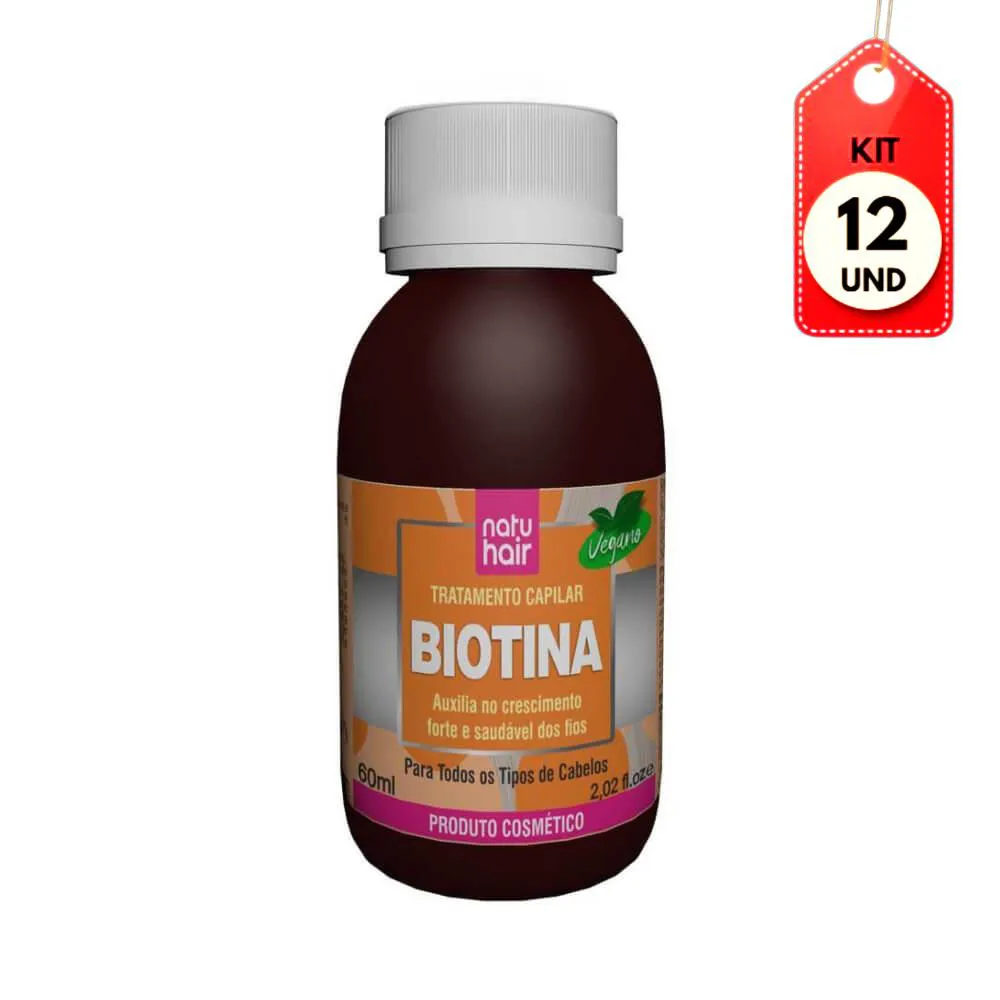 KIT C/12 NATU HAIR ÓLEO DE BIOTINA 60ML