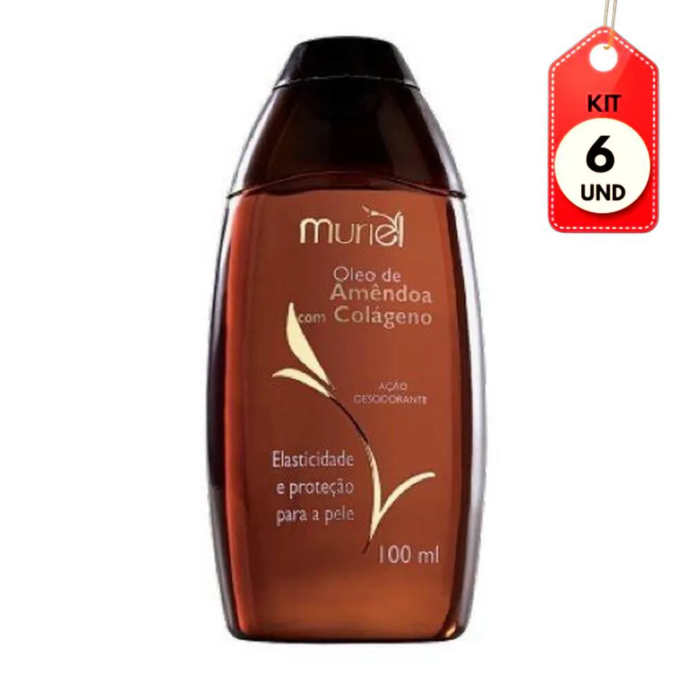 KIT C/06 MURIEL ÓLEO CORPORAL AMêNDOAS E COLáGENO 100ML