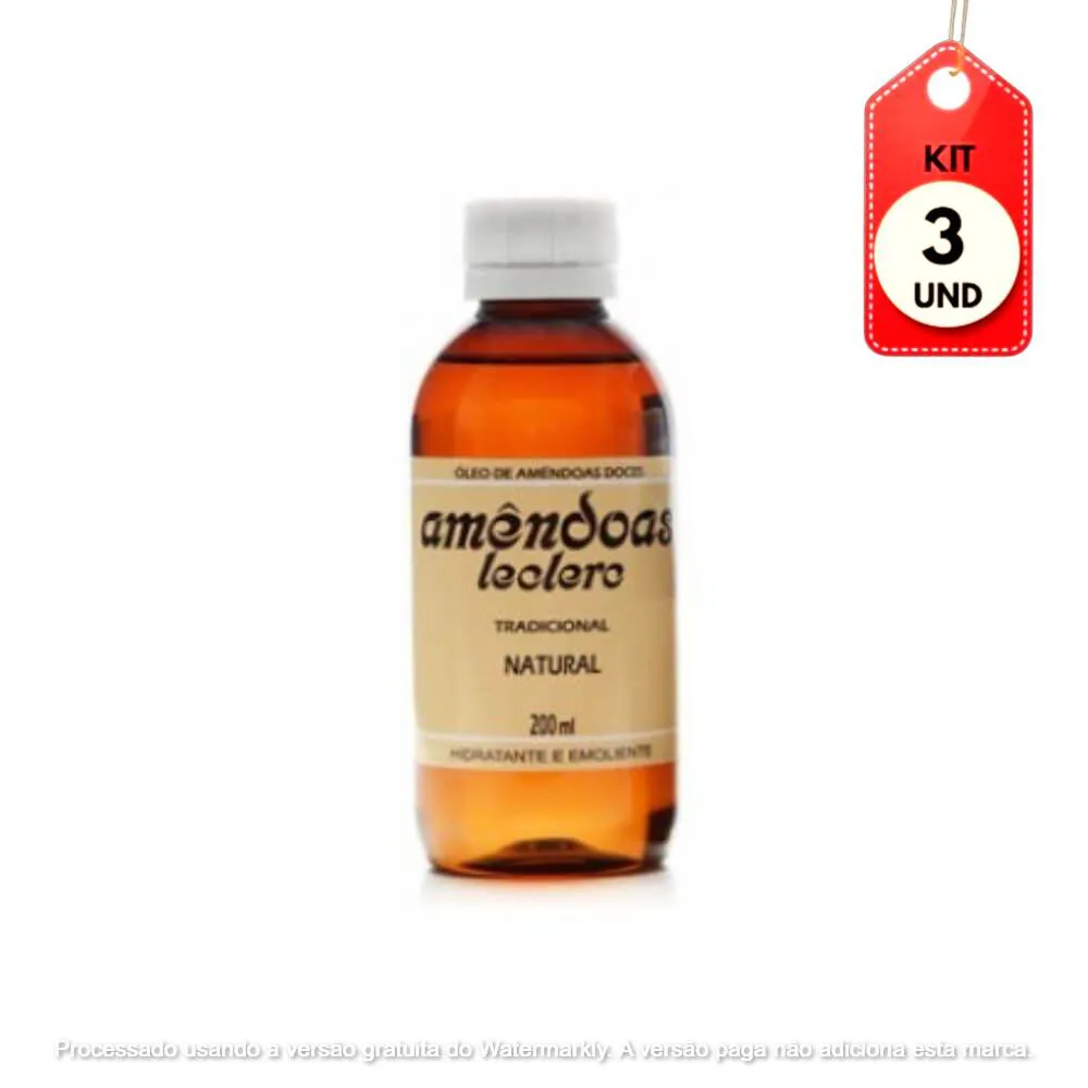 KIT C/03 LECLERC ÓLEO DE AMêNDOAS NATURAL 200ML