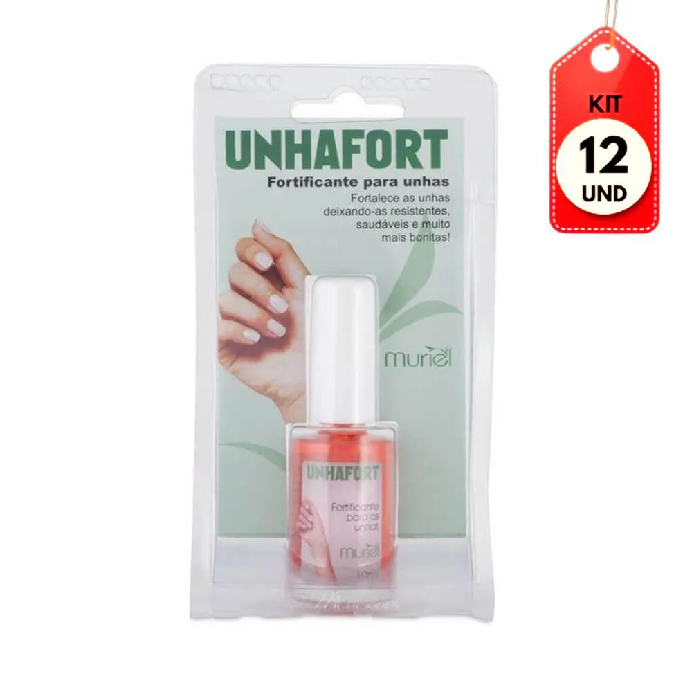 KIT C/12 MURIEL UNHAFORT FORTIFICANTE P/ UNHAS BLISTER 10ML