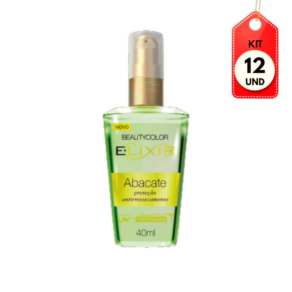 KIT C/12 BEAUTYCOLOR ELIXIR ABACATE REPARADOR DE PONTAS 40ML