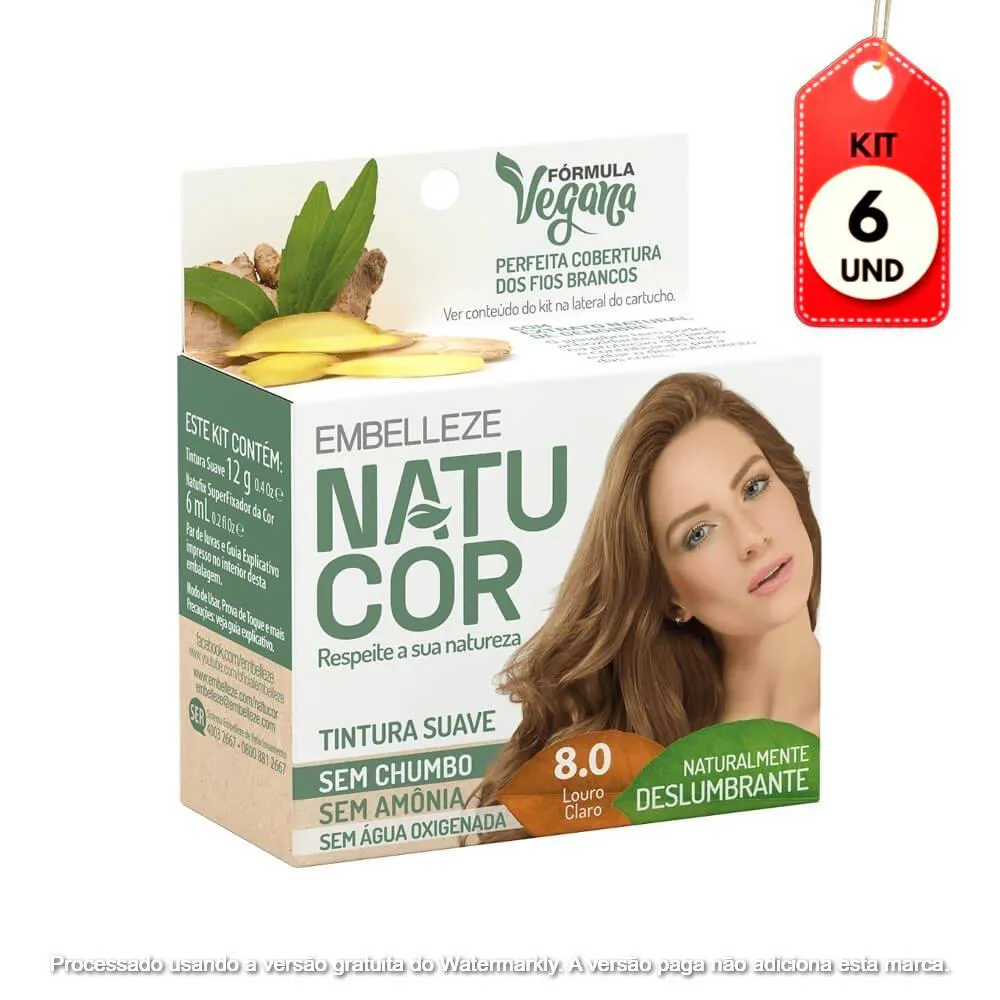KIT C/06 NATUCOR COLORAçãO 8.0 LOURO CLARO