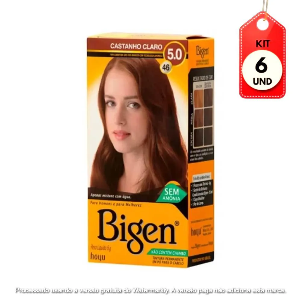 KIT C/06 BIGEN TINTA 4.6 CASTANHO CLARO