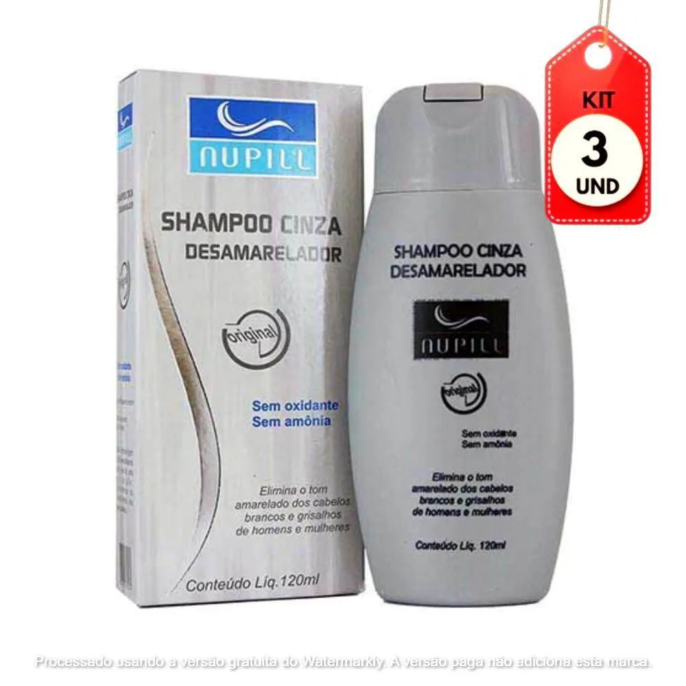KIT C/03 NUPILL SHAMPOO CINZA DESAMARELADOR 120ML