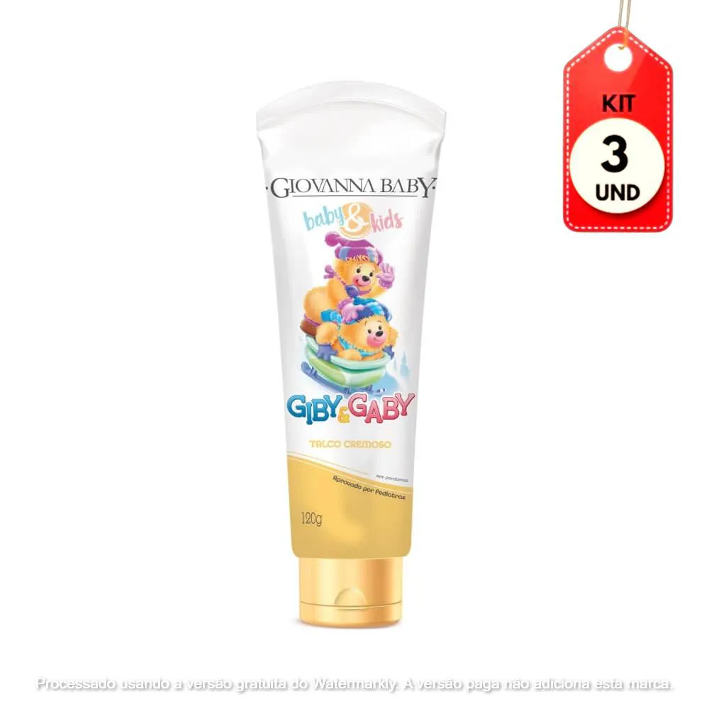 KIT C/03 GIOVANNA BABY GIBY TALCO CREMOSO INFANTIL 120ML