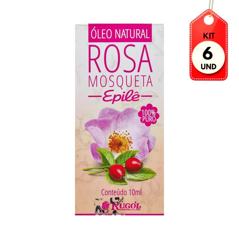 KIT C/06 RUGOL ROSA MOSQUETA EPILê ÓLEO NATURAL 10ML