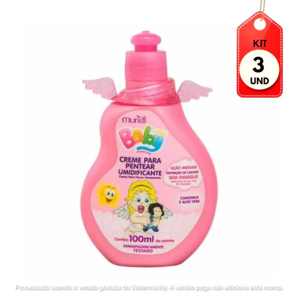 KIT C/03 MURIEL BABY CREME P/ PENTEAR UMIDIFICANTE 100ML