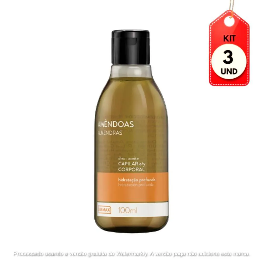 KIT C/03 FARMAX ÓLEO DE AMêNDOAS 100ML