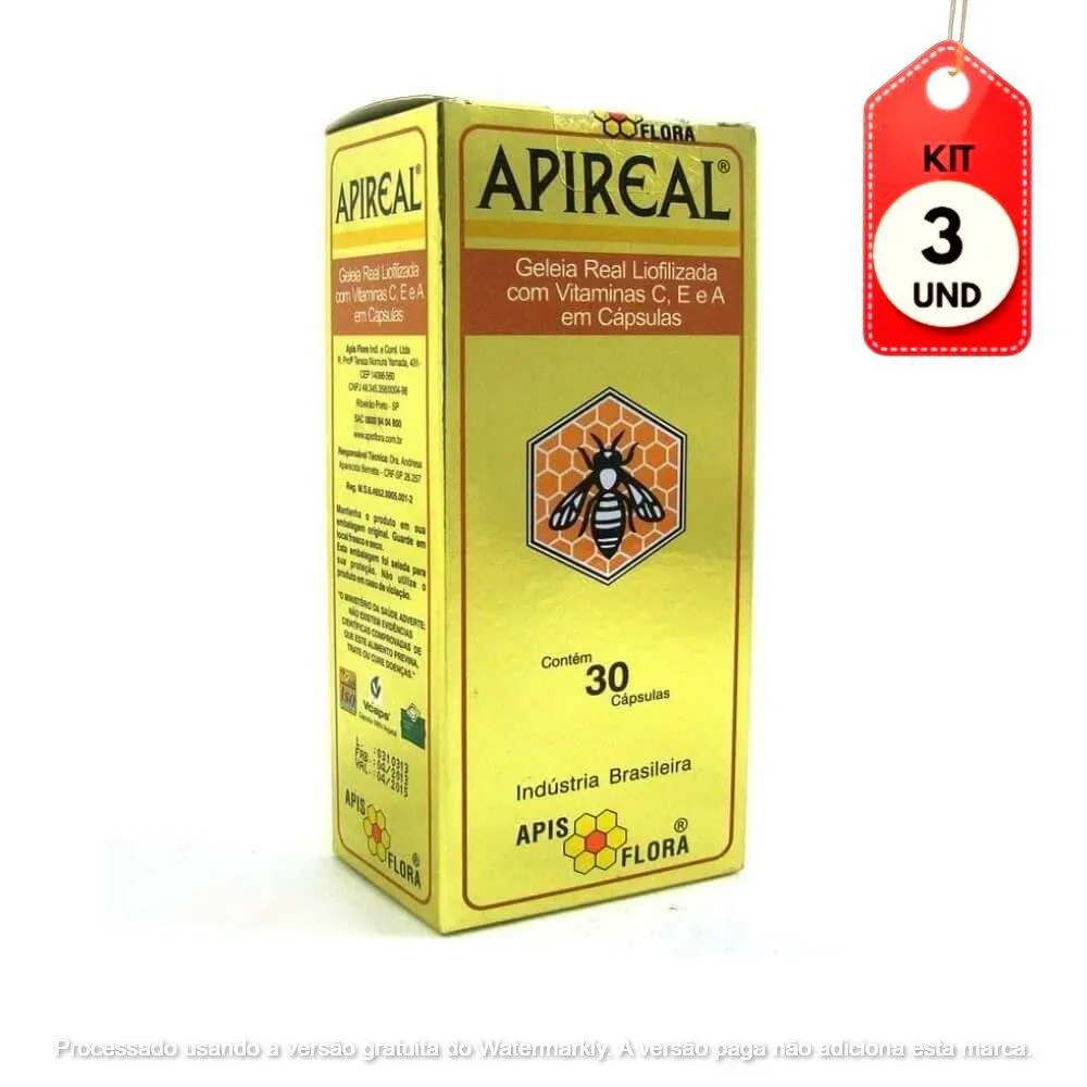 KIT C/03 APIS FLORA APIREAL GELEIA REAL LIOFILIZADA C/30