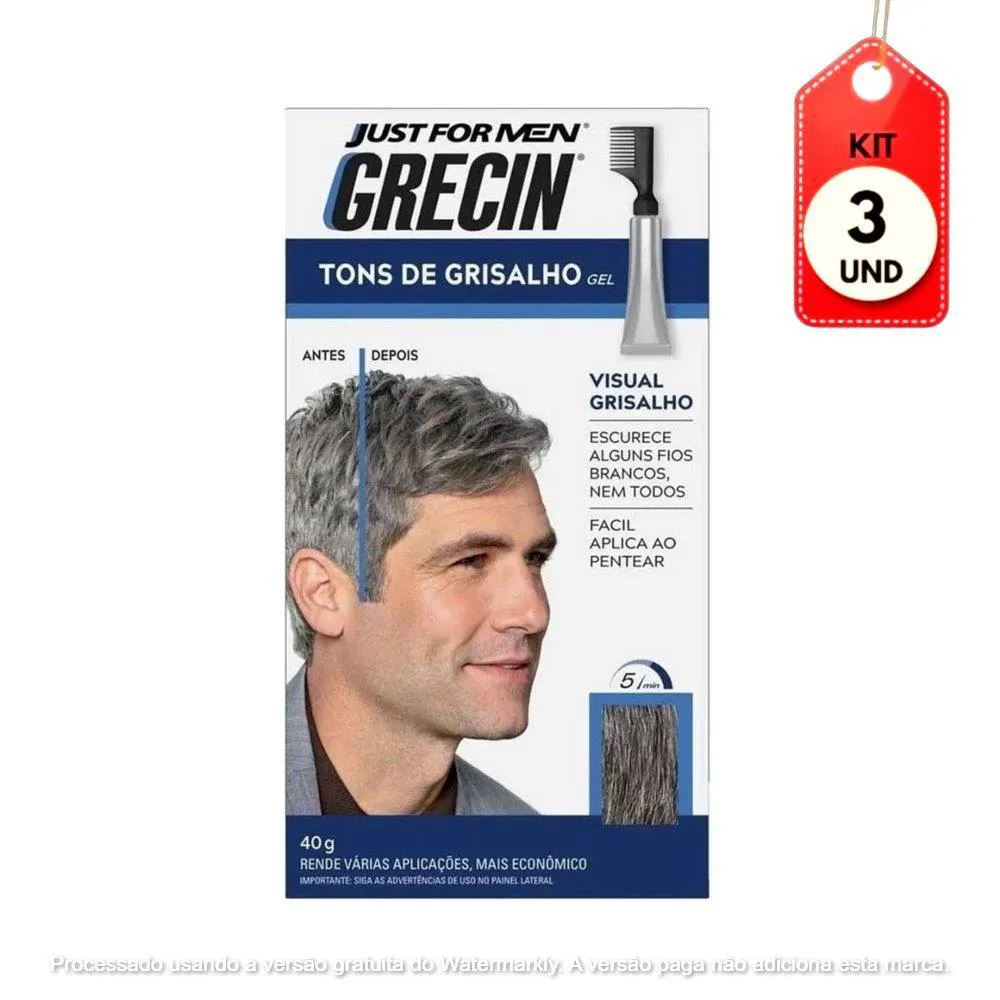 KIT C/03 GRECIN TONS DE GRISALHO SHAMPOO TONALIZANTE 40G