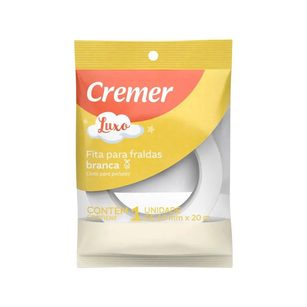 Fita para Fraldas Cremer Luxo Branca 20m