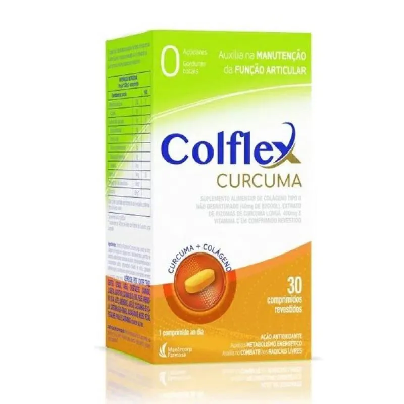 Suplemento Alimentar Colflex Curcuma 30 Cápsulas - MANTECORP