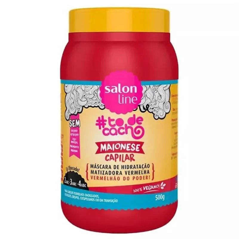 MAIONESE CAPILAR MATIZADORA VERMELHO 500G SALON LINE