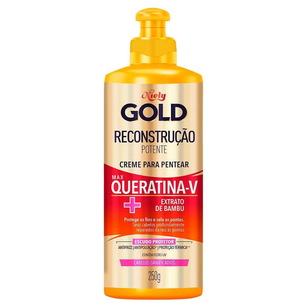 NIELY CREME DE PENTEAR GOLD QUERATINA RECONSTRUçãO 250G