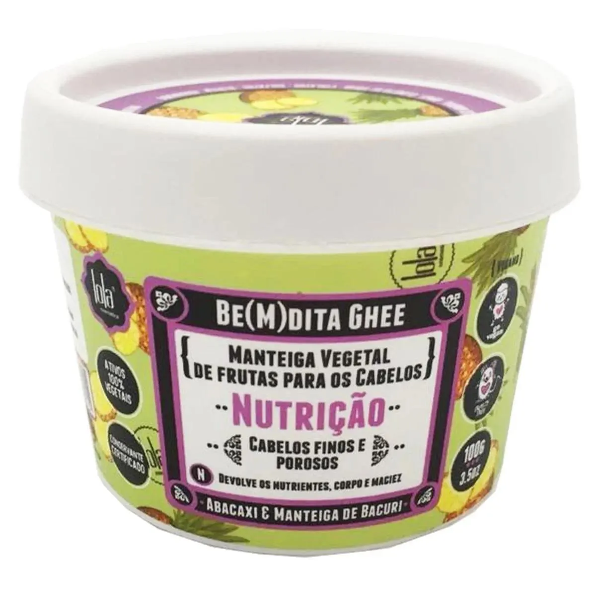 MáSCARA DE NUTRIçãO LOLA COSMETICS BE(M)DITA ABACAXI 100G