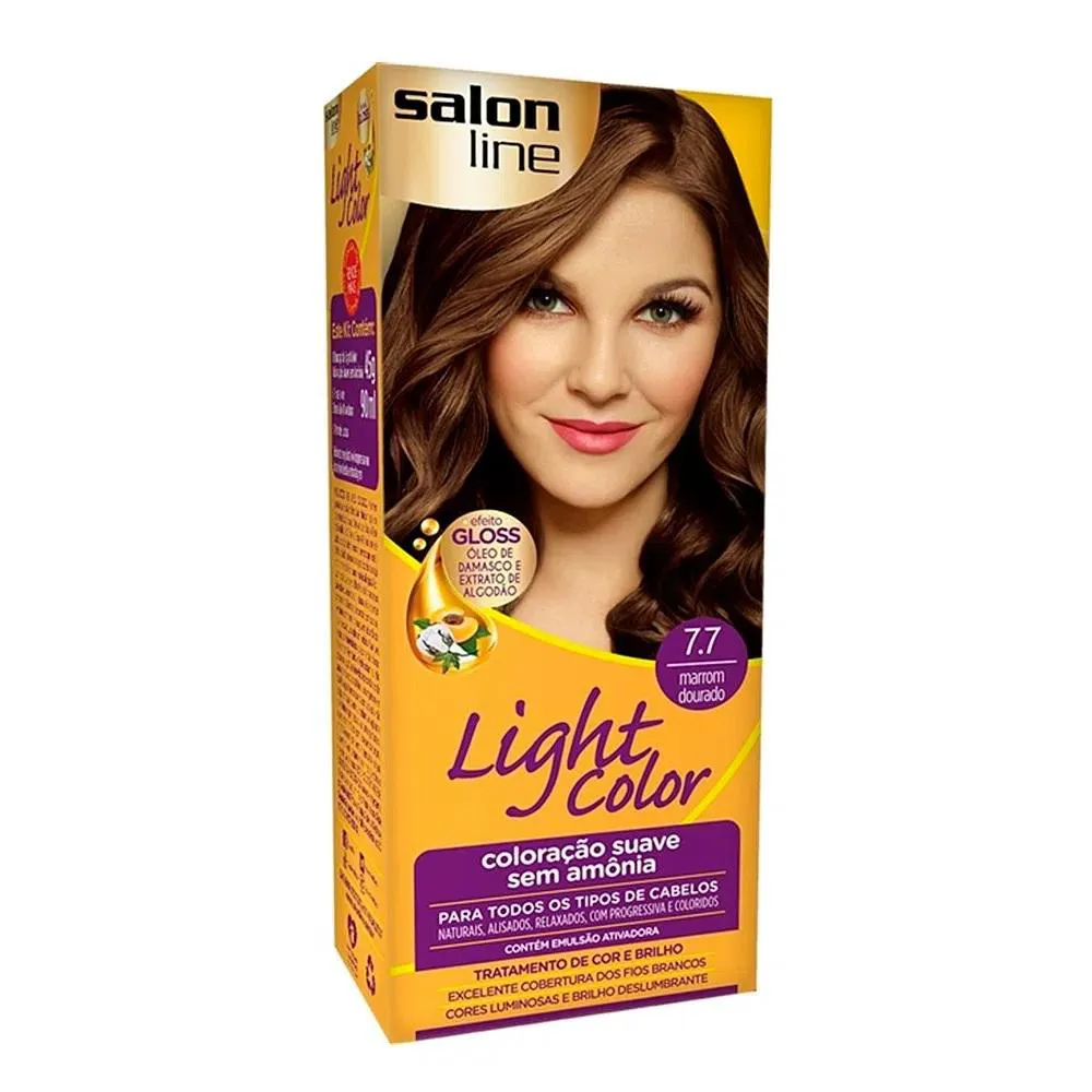 TINTURA SALON LINE LIGHT COLOR COR:7.7 MARROM DOURADO