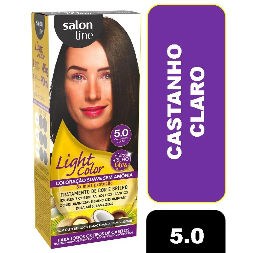 TINTURA SALON LINE LIGHT COLOR COR:5.0 CASTANHO CLARO