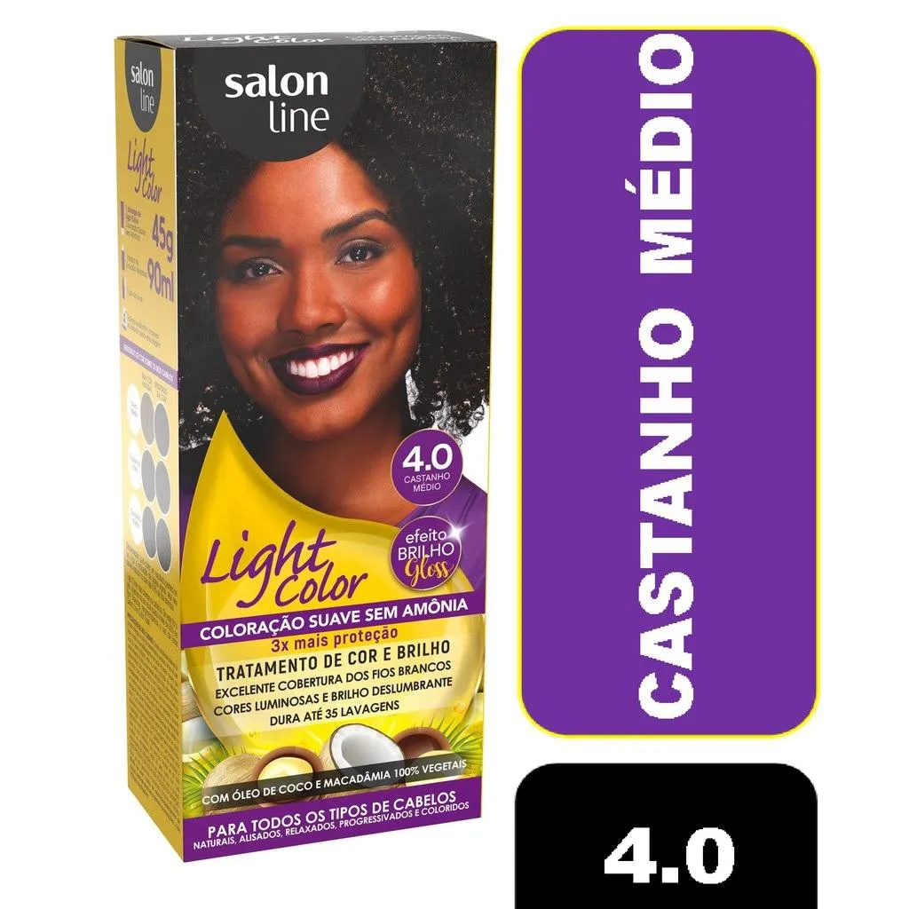 TINTURA SALON LINE LIGHT COLOR COR:4.0 CASTANHO MéDIO