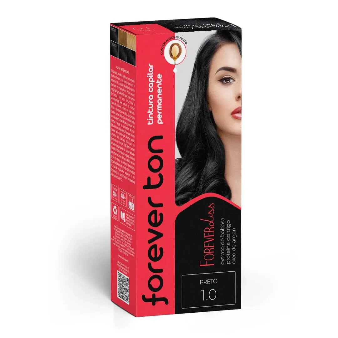 TINTA DE CABELO PRETO 1.0 FOREVER TON